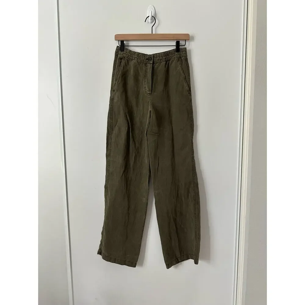 Zara Khaki Lyocell Trouser Pant size XS